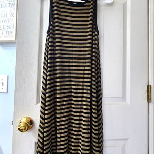 Old Navy Old navy size medium olive green and black striped swing dress